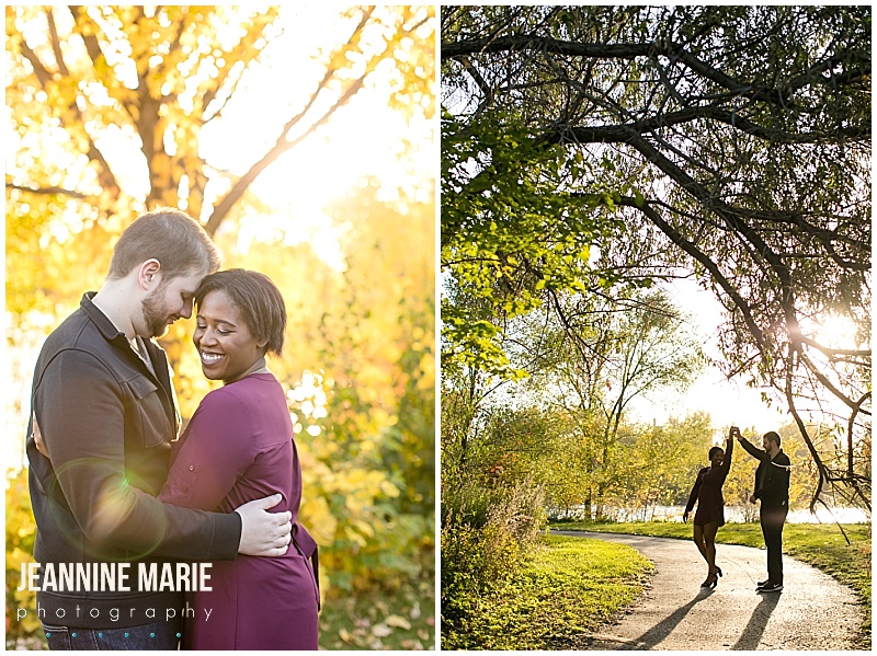 Boom Island, fall engagement, engagement session, engagement portraits, engaged, outdoor engagement session, Minnesota engagement photos, Minneapolis engagement photographer, Minnesota engagement photographer, Jeannine Marie Photography