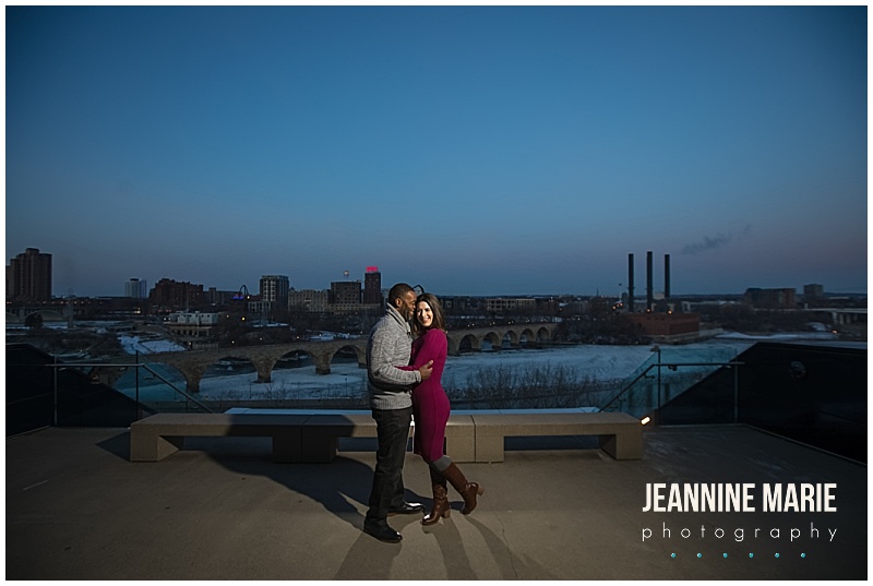 Downtown Minneapolis, Guthrie Theater, engaged, engagement portraits, engagement session, Minneapolis engagement session, engagement outfit, Twin Cities engagement photo spots, couple poses, Jeannine Marie Photography, Minneapolis engagement photographer, Twin Cities engagement photographer, Saint Paul engagement photographer