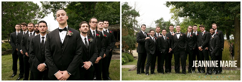 groom, groomsmen, black suits, portraits, The Gardens of Castle Rock, outdoor wedding, tent wedding, Northfield wedding, Minnesota wedding venues, unique wedding venues, garden wedding, woods wedding, Rustic Elegance, Studio B Floral, Mintahoe Catering, Sugar and Spice, We've Got It Covered, Adagio Djay Entertainment, SM Hair and Makeup, Justin Alexander, Bridal Accents Couture, David's
Bridal, Northfield Lines, wedding inspiration, junior high sweethearts, Jeannine Marie Photography, Minnesota wedding photographer, Northfield wedding photographer, Gardens of Castle Rock wedding photographer, Saint Paul wedding photographer