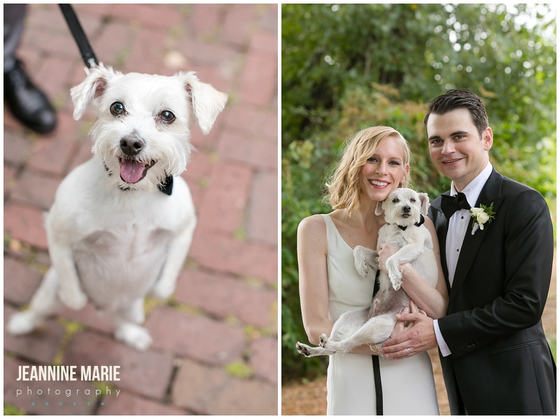 bride, groom, dog, bow tie, Jeannine Marie Photography, Minnesota wedding photographer, Saint Paul wedding photographer, Minneapolis wedding photographer, Minnesota Boat Club wedding, Minnesota Boat Club, Minnesota Boat Club wedding photographer, unique wedding venues, Minnesota wedding venues, Ask for the Moon Events, Instant Request DJ, art deco wedding, yard games, wedding ideas, casual wedding, Mintahoe Catering, Sadie's Couture Floral, Affordable I Do's, Onsite Muse, JenMar Creations, Claire Ward Illustrations, Erin Goetel Sketch Artist, art wedding 