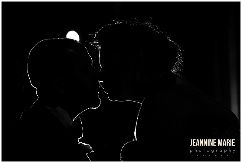 bride, groom, kiss, silhouettes, Lowertown Event Center, Ask for the Moon Events, Summit Hill Studios, Fork and Flair, Thirsty Whale Bakery, Mark Haugen DJ, 13th Studio, SM Hair and Makeup, Posh Bridal Couture, Handmade Love, Wedding Day Diamonds, Heimie's Haberdashery, The Tie Bar, Saint Paul wedding, downtown St. Paul, St. Paul wedding, Saint Paul wedding venues, indoor wedding venues, Mears Park, Twin Cities wedding, Minnesota wedding, Saint Paul wedding photographer, Twin Cities wedding photographer, Lowertown Event Center wedding photographer, Jeannine Marie Photography