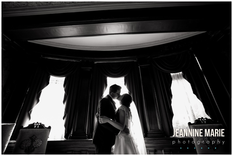 bride, groom, silhouette, windows, kiss, Cotton Mansion, Duluth mansion, Duluth weddings, Lake Superior, Lake Superior wedding, summer wedding, Duluth wedding venues, unique wedding venues, Minnesota wedding, Duluth wedding photographer, Saint Paul wedding photographer, Minnesota wedding photographer, Jeannine Marie Photography, small wedding, intimate wedding, wedding ceremony