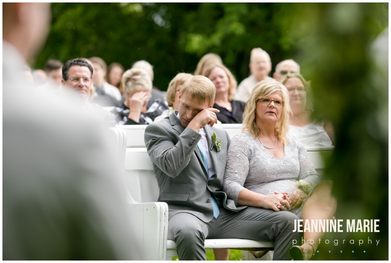 parents, tears, crying, emotional wedding, outdoor wedding, wedding ceremony, summer wedding, Bloom Lake Barn, summer wedding, barn wedding, Minnesota barn wedding, blue wedding, rustic wedding, Minnesota wedding barns, Jeannine Marie Photography, Minnesota wedding photographer, Minneapolis wedding photographer, photographers near me, Saint Paul wedding photographer, wedding photography, barn wedding photographer, Bloom Lake Barn wedding photographer, Minneapolis wedding photography, Minnesota wedding photography, Studio B Floral, Unique Dining Catering, Bread Art, 139 Hair by Heidi, Laura Westrem Artistry, Che Bella Boutique, Kennedy Blue, Kohl's, Rustic Elegance, Ultimate Events, Minneapolis wedding vendors, Minnesota wedding vendors, Twin Cities wedding vendors