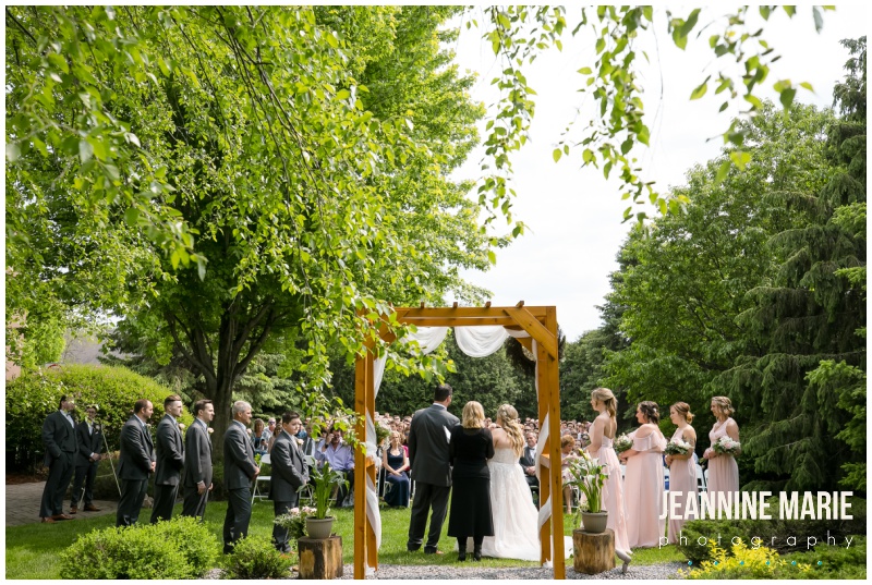 ceremony, outdoor wedding, summer wedding, Courtyards of Andover, Melanie T Moy, Unique Dining Experiences Catering, Buttercream, Instant Request DJ, Mirror Me Perfect, Minnesota Officiants, Amata Salon, Lindsay Dukes Photography, Raffine Bridal, David's Bridal, Men's Wearhouse, Jeannine Marie Photography, Minnesota wedding photographer, Minneapolis wedding photographer, Courtyards of Andover wedding photographer, wedding photography, Minnesota wedding photography, wedding photographers near me, best Minnesota wedding photography, intimate wedding, budget wedding, blush wedding, summer wedding, pink wedding, pink flowers, outdoor wedding ceremony, ballroom wedding, Minnesota wedding venues
