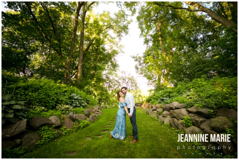trees, greenery, couple, portraits, engaged, engagement, engagement session, engagement outfits, engagement photos, outdoor engagement session, Mississippi River, Mississippi River engagement, Minneapolis engagement photographer, Minnesota wedding photographer, Saint Paul engagement photographer, Jeannine Marie Photography
