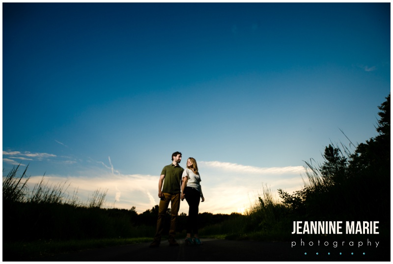 sunset, night portraits, engaged, engagement, engagement session, engagement outfits, engagement photos, outdoor engagement session, Mississippi River, Mississippi River engagement, Minneapolis engagement photographer, Minnesota wedding photographer, Saint Paul engagement photographer, Jeannine Marie Photography