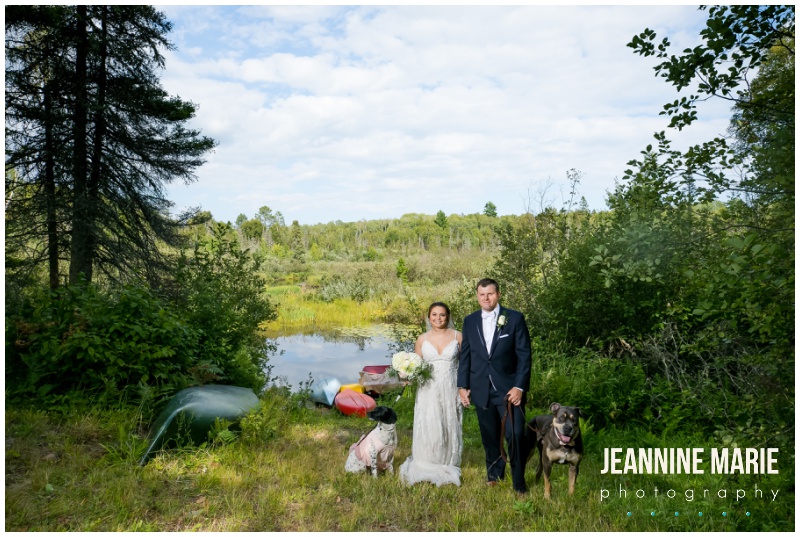 river, woods wedding, wedding in the woods, dogs, canoes, bride, groom, Duluth wedding, backyard wedding, woodsy wedding, rustic elegance wedding, rustic wedding, DIY wedding, blush wedding, navy blue wedding, tent wedding, Duluth wedding photographer, Minnesota wedding photographer, Jeannine Marie Photography, Lundeen Productions,Wedding & Event Design by Paper Capers, Kurtz Catering, Sounds Unlimited, Mari Mayde, Bella Rose, David's Bridal, Men's Wearhouse