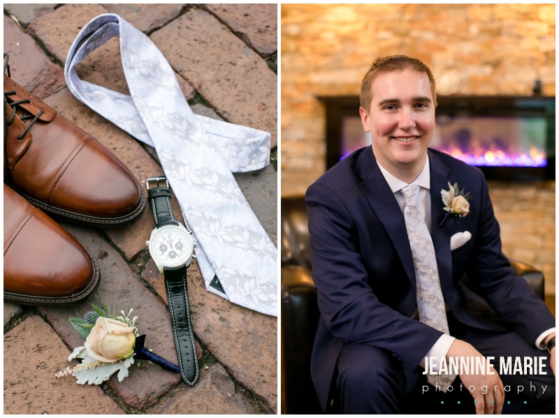groom, getting ready, suit, tie, shoes, Hope Glen Farm, Sweet Peas Floral, Apples 2 Apples Catering, Instant Request DJ, farm wedding, outdoor wedding, barn wedding, Jeannine Marie Photography, Minnesota wedding photographer, Saint Paul wedding photographer