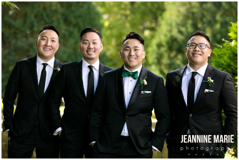 groom, groomsmen, black tuxes, Cedarhurst Mansion, mansion wedding, Twin Cities mansions, Jeannine Marie Photography, Minnesota wedding photographer, Cedarhurst wedding photographer, Saint Paul wedding photographer, Minnesota wedding photographer, summer wedding, emerald green wedding, Minnesota Bride, Sky Focus Films, Shirley's Catering, Auntie Bee's Cakery, Apres Event and Tent Rental, Kimmy Tran Designs, Yousedy Beauty, Sophia Thao, Annika Bridal, Calla Blanche, Raffine Bridal, Essence of Australia, Vince Camuto, RosyRoseStudio, Rogers & Holland, House of Wu, Indochino, N & MK Event Planning