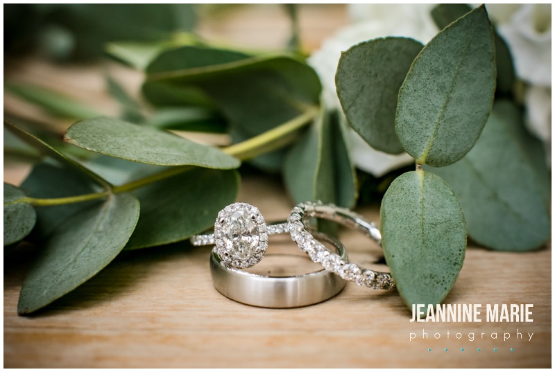 wedding bands, wedding rings, diamond ring, greenery, wedding jewelry, Bavaria Downs, Chaska wedding venues, Chaska wedding, greenery wedding floral, white wedding floral, white and greenery, indoor wedding, Jessica Sommerhauser floral, D'amico Catering, Bellagala, Ivory Aisle Design, Angela's Atelier, Jona Loch Beauty, Bridal Accents Couture, fairytale wedding, cottage wedding, mansion wedding, charming wedding venues, Jeannine Marie Photography, Minnesota wedding photographer, Minneapolis wedding photographer, Chaska wedding photographer, Bavaria Downs wedding photographer, Saint Paul wedding photographer