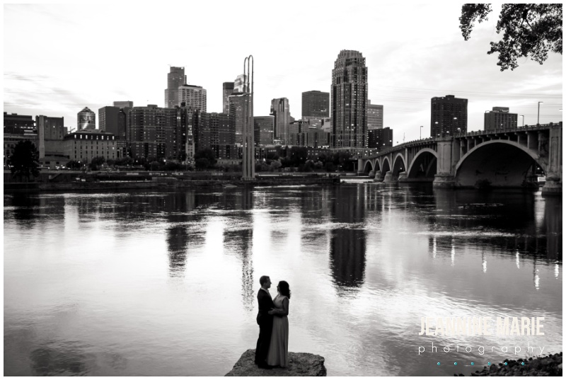 Mississippi River, couple, city skyline, silhouette, St. Anthony Falls, Lakewood Cemetery, Lakewood Cemetery Chapel, Minneapolis Sculpture Garden, American Swedish Institute, Minneapolis engagement, Minneapolis engagement portraits, Minneapolis engagement locations, Minneapolis engagement portrait locations, Minneapolis engagement portraits, Twin Cities engagement session, Jeannine Marie Photography, Minneapolis wedding photographer, Twin Cities wedding photographer, Minneapolis engagement photographer, fall engagement, fall engagement session, fall engagement portraits, Hindu wedding