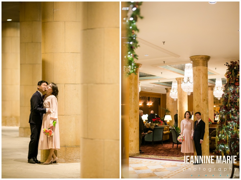 Ramsey County Courthouse wedding, courthouse wedding, Saint Paul courthouse wedding, Saint Paul elopement, Twin Cities elopement, Rice Park, Christmas lights, winter wedding, winter portraits, intimate wedding, winter portraits
