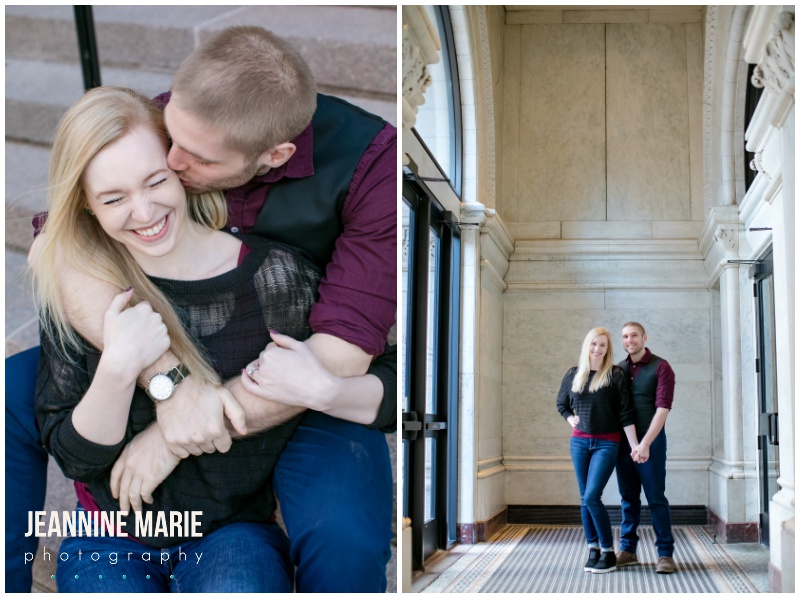 downtown Saint Paul engagement session, downtown Saint Paul, Landmark Center, Saint Paul Hotel, winter engagement session, outdoor engagement session, Saint Paul engagement photographer, Saint Paul wedding photographer, Jeannine Marie Photography, wedding planning, engaged