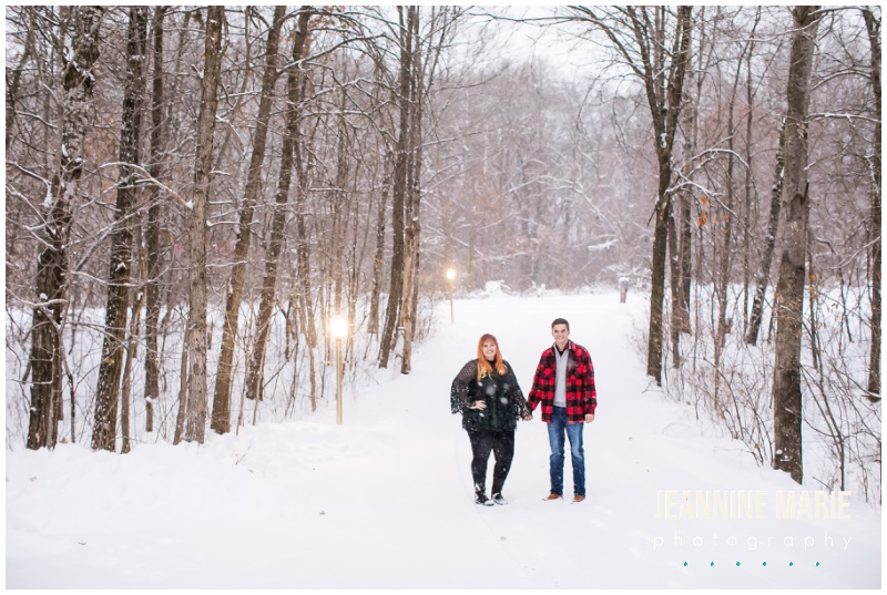 Minnesota snowstorm, couple portraits, winter proposal, snowstorm proposal, Minnesota proposal photographer, Jeannine Marie Photography