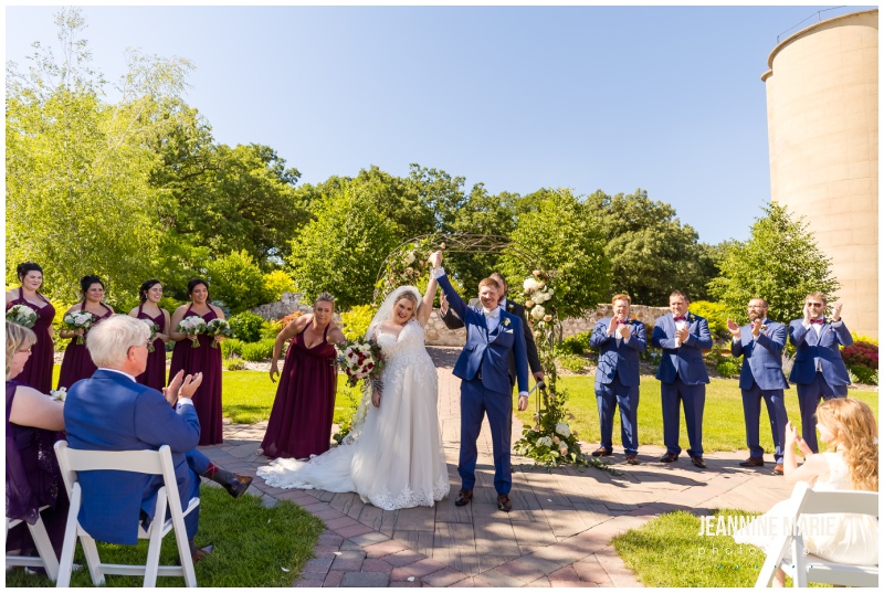 wedding ceremony, outdoor ceremony, bride, groom, navy blue wedding, burgundy wedding, rustic wedding, summer wedding, Twin Cities wedding venue, Minnesota wedding venue, unique wedding venues, outdoor wedding, Rolling Ridge Event Center, Jeannine Marie Photography, St. Cloud Floral, Custom Catering, Mark Haugen DJ, Wedding Shoppe Inc