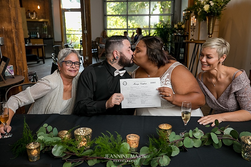 Signing, Legal, Wedding, Family, Bride, Groom, Kiss,Decor, Saffron Events, Mom, Mother-in-law, Minneapolis, Minnesota, Portrait, Photography