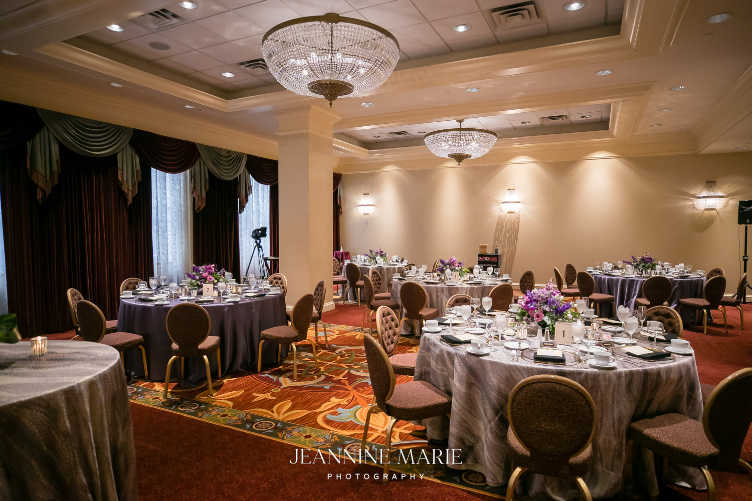 The Saint Paul Hotel small ballroom decorated for a birthday celebration planned by Gather Event Group
