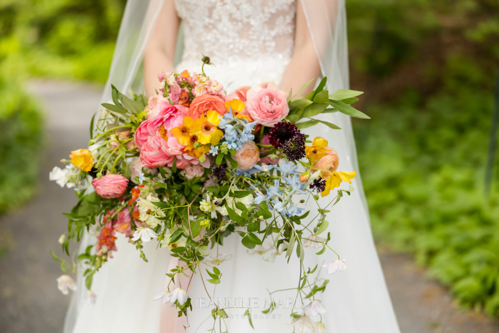Portrait of wedding bouquet in Duluth photographed by photographer Jeannine Marie Photography