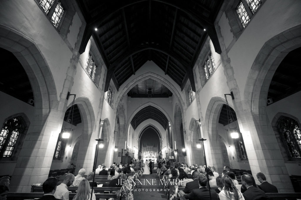 Interior of a church during wedding ceremony location in Duluth Minnesota