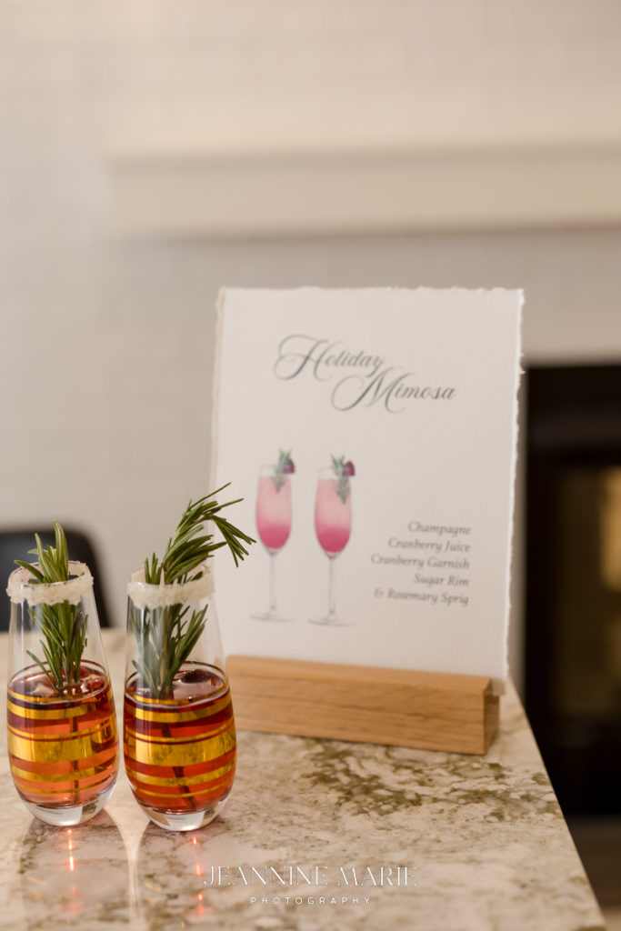 Drink menu wedding ideas photographed by West Saint Paul photographer Jeannine Marie Photography