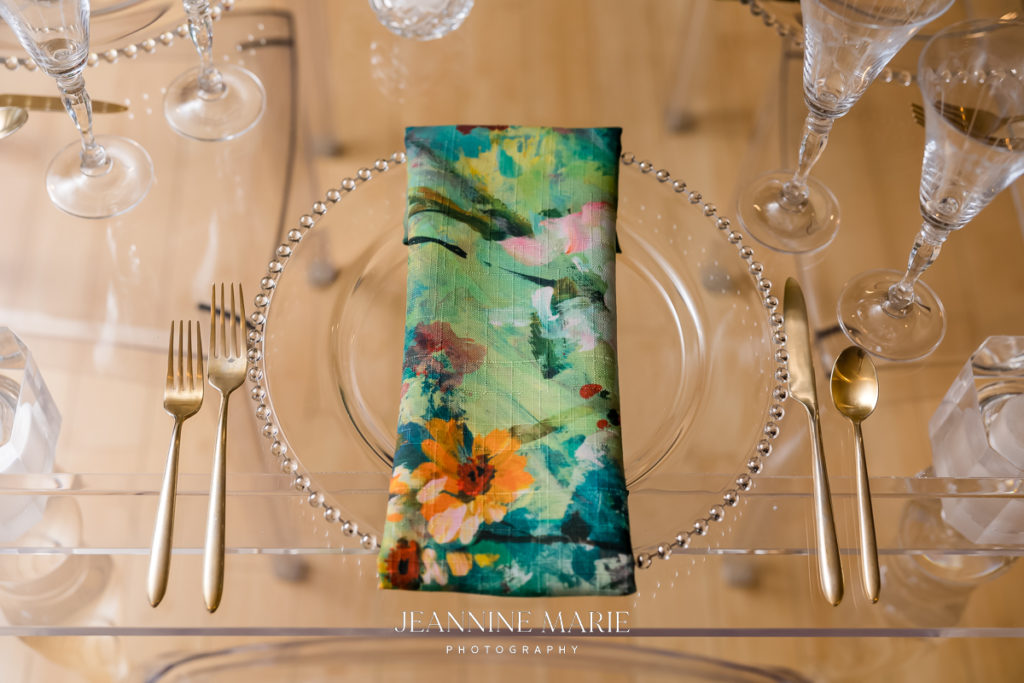 Photograph of table set photographed by West Saint Paul photographer Jeannine Marie Photography
