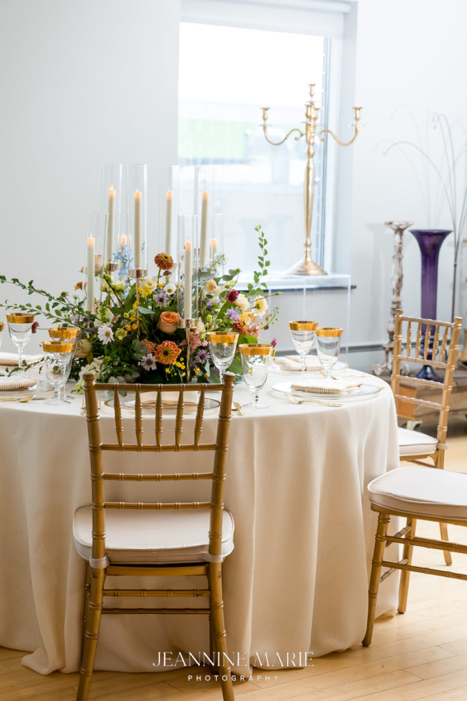 Portrait of party table decor photographed by Minneapolis photographer Jeannine Marie Photography