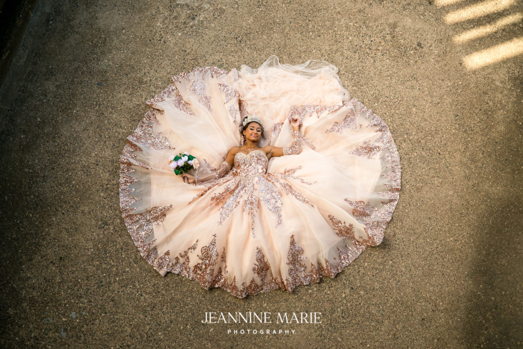 Quinceañera dress photographed by Jeannine Marie Photography