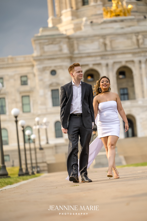 Engagement photos at Saint Paul Capital