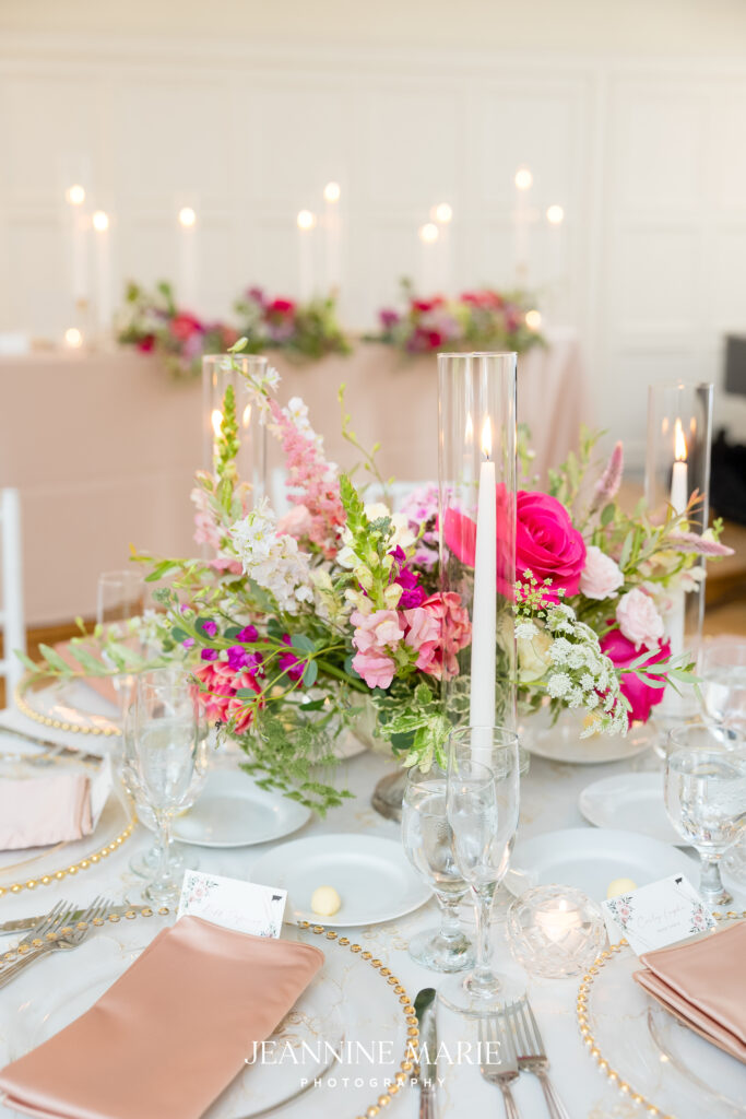 hot pink whimsical wedding flowers by wilderland floral design