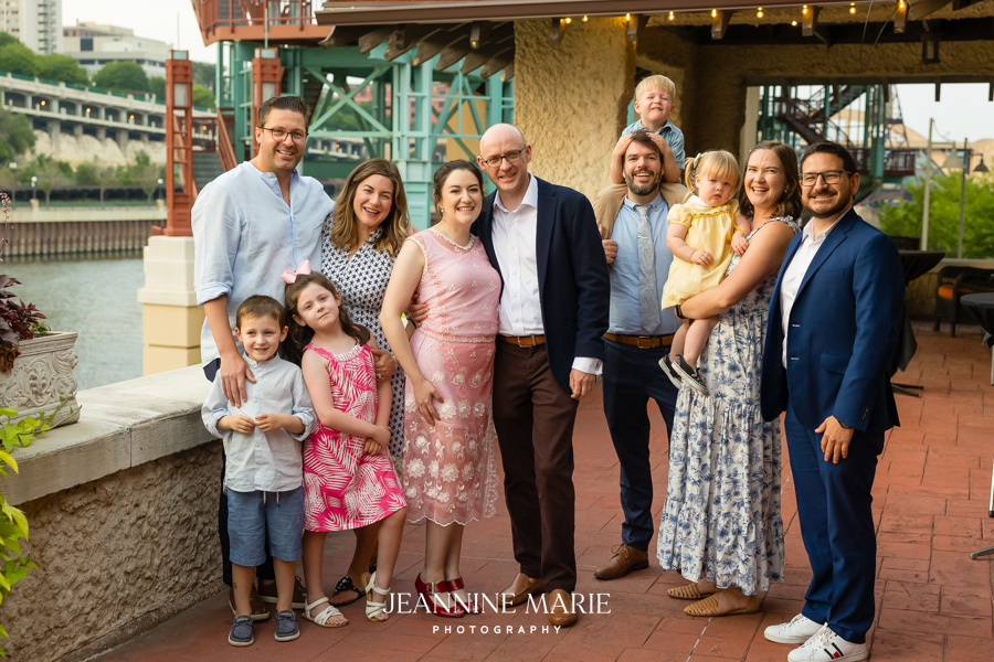 family photo at an engagement party by saint paul minnesota